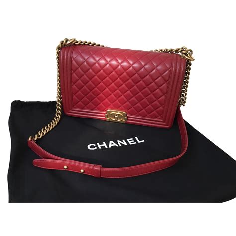 dark red chanel boy bag|red chanel boyfriend bag.